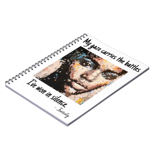 Bold Pixel Portrait in Vivid Tones Notizblock (Linke Seite)