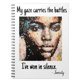 Bold Pixel Portrait in Vivid Tones Notizblock