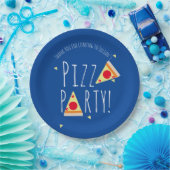 Bold Pizza Birthday Party Restaurant Blue Pappteller (Party)
