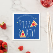 Bold Pizza Birthday Party Restaurant Blue Serviette (Beispiel)