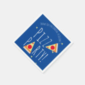 Bold Pizza Birthday Party Restaurant Blue Serviette (Ecke)