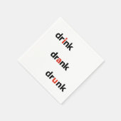 Bold Plain Drink Drank Drunk Spelled Out Cocktail Serviette (Ecke)