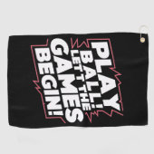 Bold Play Ball Sports Quote Art Golfhandtuch (Horizontal)