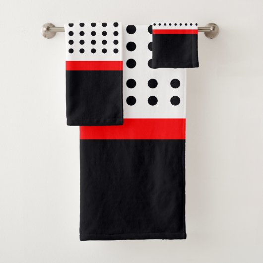 Bold Polka Dot Design Badhandtuch Set (Insitu)