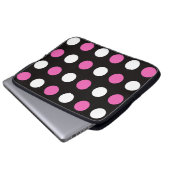 Bold Polka Dots Black Pink White Laptopschutzhülle (Vorne Knopf)