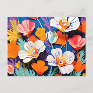 Bold Pop Art California Poppies Postkarte