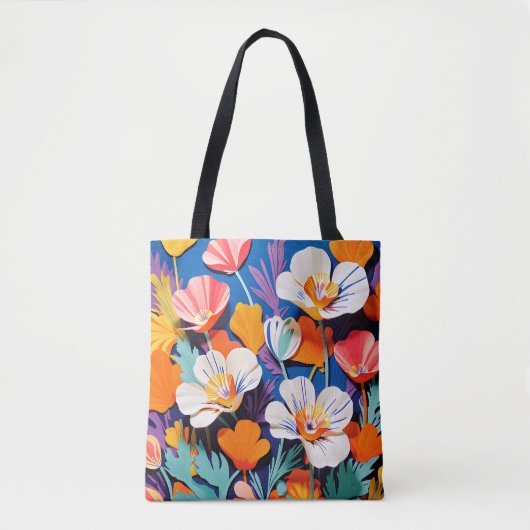 Bold Pop Art California Poppies Tasche (Vorderseite)