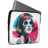 Bold Pop Art Cool Girl Retro Modern British Style Laptopschutzhülle (Vorne Rechts)