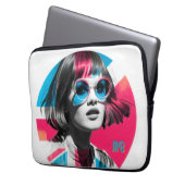 Bold Pop Art Cool Girl Retro Modern British Style Laptopschutzhülle (Vorderseite Links)