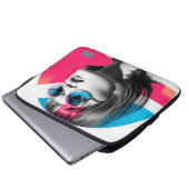 Bold Pop Art Cool Girl Retro Modern British Style Laptopschutzhülle (Vorne Knopf)