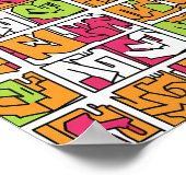 Bold Pop Art Graffiti Seamless Fabric and Paper Poster (Ecke)