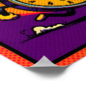 Bold Pop Art Graphic: Ablaze Clock with BEEP! Poster (Ecke)