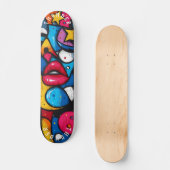 Bold Pop Art Lips Design - Iconic Urban Style Skateboard (Vorderseite)