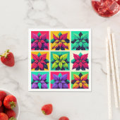 Bold Pop Art Poinsettia Squares Decoupage Napkins Serviette (Beispiel)