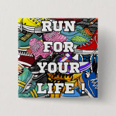 Bold Pop Art Runner Jogger Button (Vorderseite)