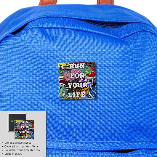 Bold Pop Art Runner Jogger Button