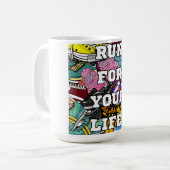 Bold Pop Art Runner Jogger Kaffeetasse (Vorderseite Links)
