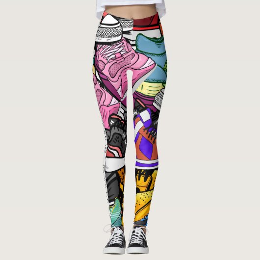 Bold Pop Art Runner Jogger Leggings (Vorderseite)
