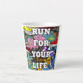 Bold Pop Art Runner Jogger Milchtasse (Vorderseite)