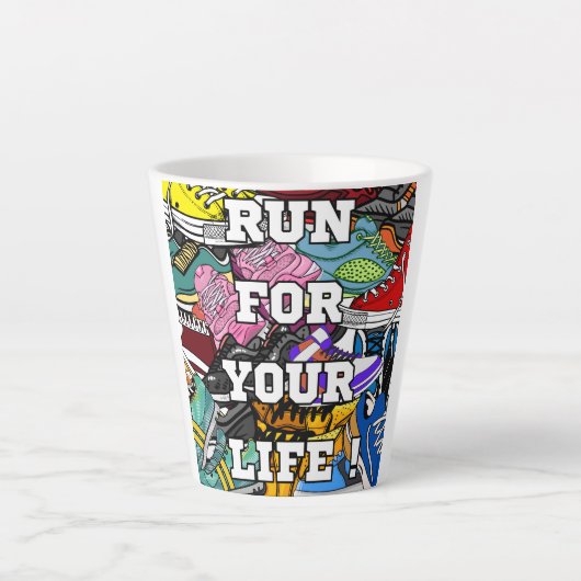 Bold Pop Art Runner Jogger Milchtasse (Vorderseite)