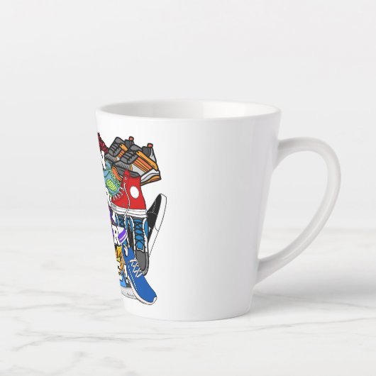 Bold Pop Art Runner Jogger Milchtasse (Rechts)