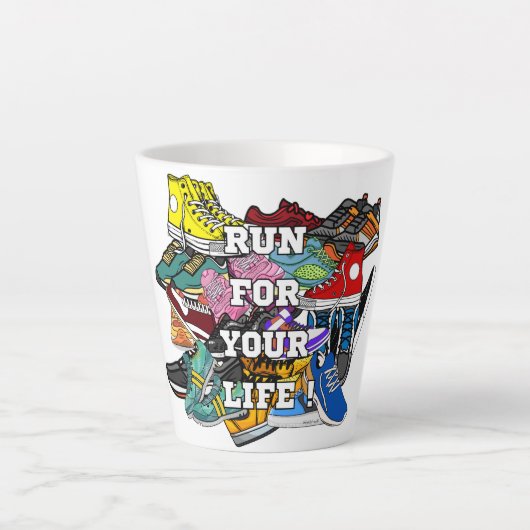 Bold Pop Art Runner Jogger Milchtasse (Vorderseite)