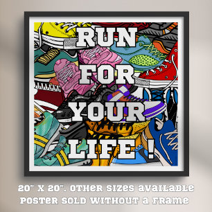 Bold Pop Art Runner Jogger Poster