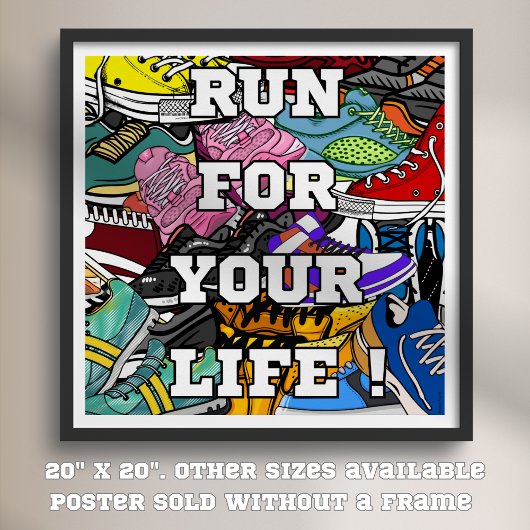 Bold Pop Art Runner Jogger Poster