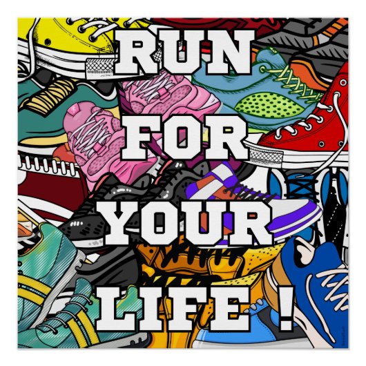 Bold Pop Art Runner Jogger Poster (Vorderseite)