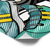 Bold Pop Art Runner Jogger Poster (Ecke)