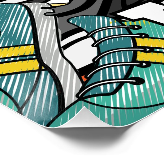 Bold Pop Art Runner Jogger Poster (Ecke)