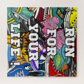Bold Pop Art Runner Jogger Puzzle (Horizontal)