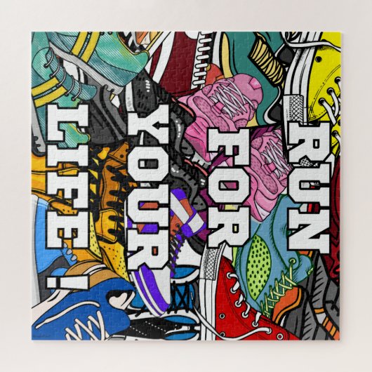 Bold Pop Art Runner Jogger Puzzle (Horizontal)