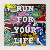Bold Pop Art Runner Jogger Puzzle (Vertikal)