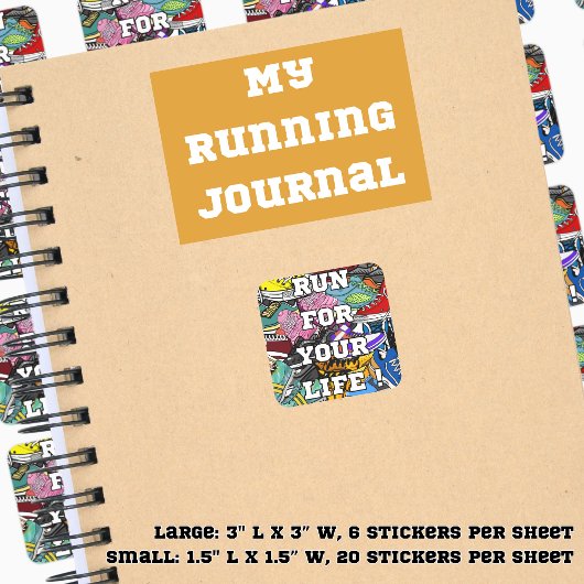 Bold Pop Art Runner Jogger Quadratischer Aufkleber