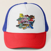 Bold Pop Art Runner Jogger Truckerkappe (Vorderseite)