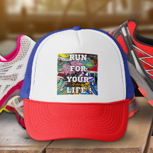 Bold Pop Art Runner Jogger Truckerkappe