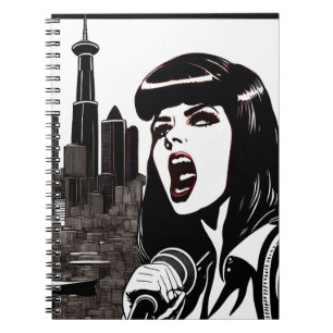 Bold Pop Art Singer Notebook Notizblock