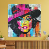 Bold Pop Art Stretched Canvas Print Leinwanddruck (Insitu (Wohnzimmer))