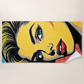 Bold Pop Art Woman Defined Strandtuch (Vorderseite)