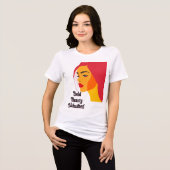 Bold Pop Art Woman Tri-Blend Shirt (Vorderseite voll)