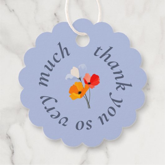 Bold Poppy Colorful Vielen Dank Geschenkanhänger (Rückseite)