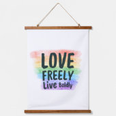 Bold Pride Rainbow Wall Poster Wandteppich Mit Holzrahmen (Vorderseite)