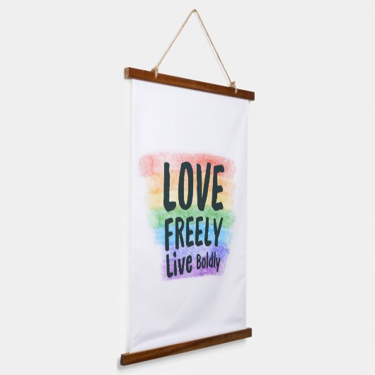 Bold Pride Rainbow Wall Poster Wandteppich Mit Holzrahmen (Gewinkelt)