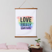 Bold Pride Rainbow Wall Poster Wandteppich Mit Holzrahmen (Schlafzimmer)