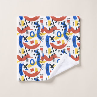 Bold Primary Colors Abstract Pattern Bath Towel Badhandtuch Set