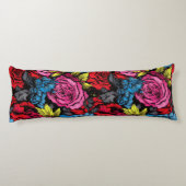 Bold Punk Blooms Floral Body Pillow Seitenschläferkissen (Rückseite)