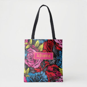 Bold Punk Blooms Floral Tasche