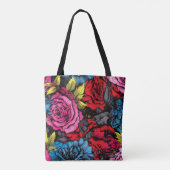 Bold Punk Blooms Floral Tasche (Rückseite)