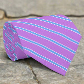 Bold Purple And Light Bule Stripes Luxury Wedding Krawatte